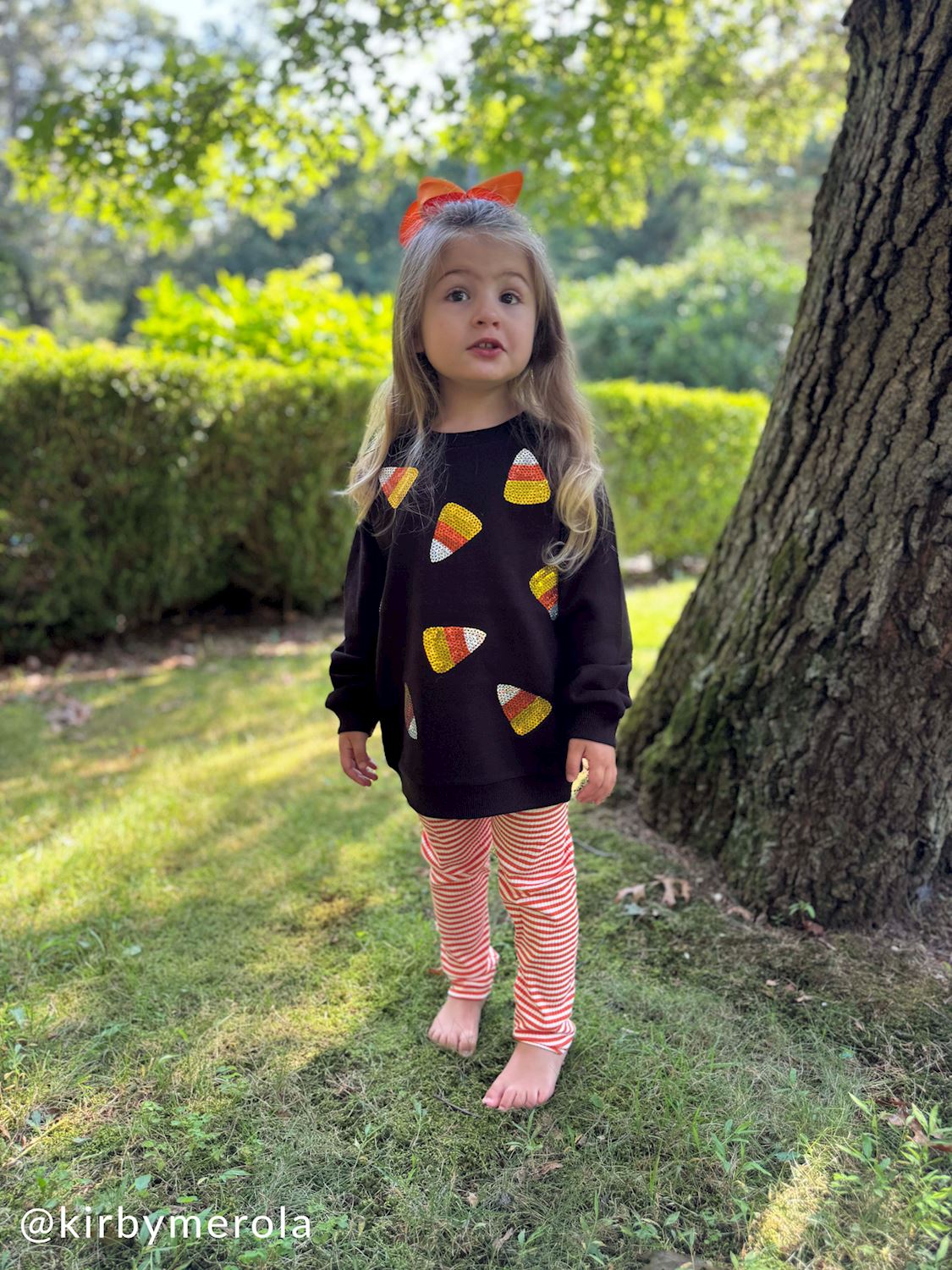 Black/Orange Candy Corn Sweatshirt & Leggings 2pc Set
