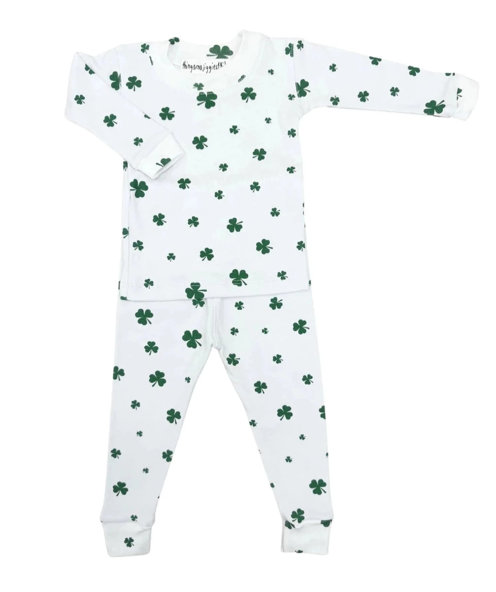 St Patrick's Day Organic 2-Piece Pajama Set, Cutest Clover