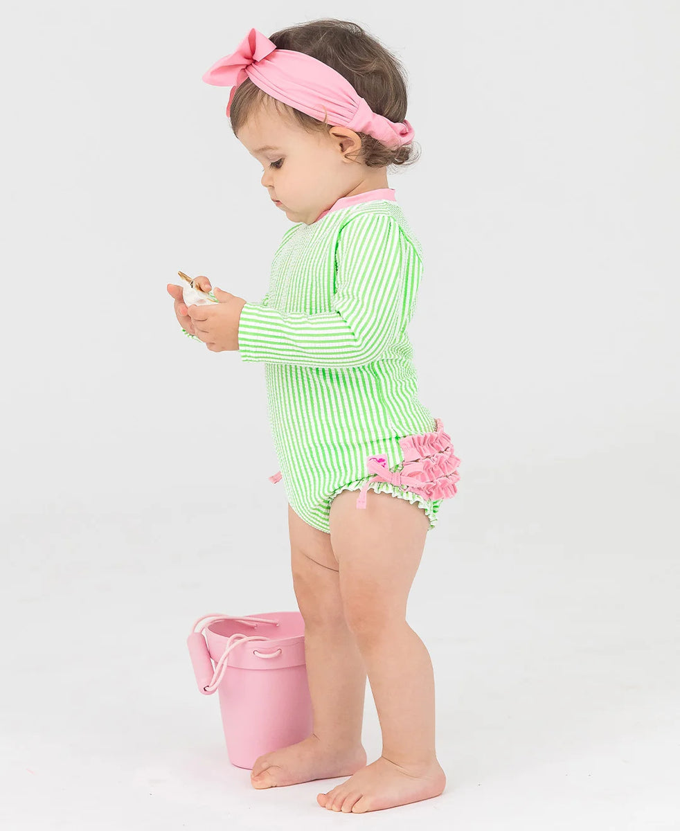 Seersucker top swimsuit baby