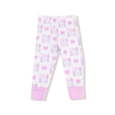 long sleeve top and long pants with Big Sis all over with bows in different shades of pink and purple