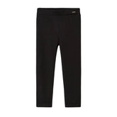 black flocked dot leggings