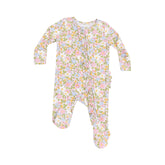 floral ruffle baby footie