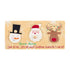 Wooden puzzle with Christmas-themed characters on a decorative background