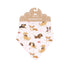 pink bib with dog design all over