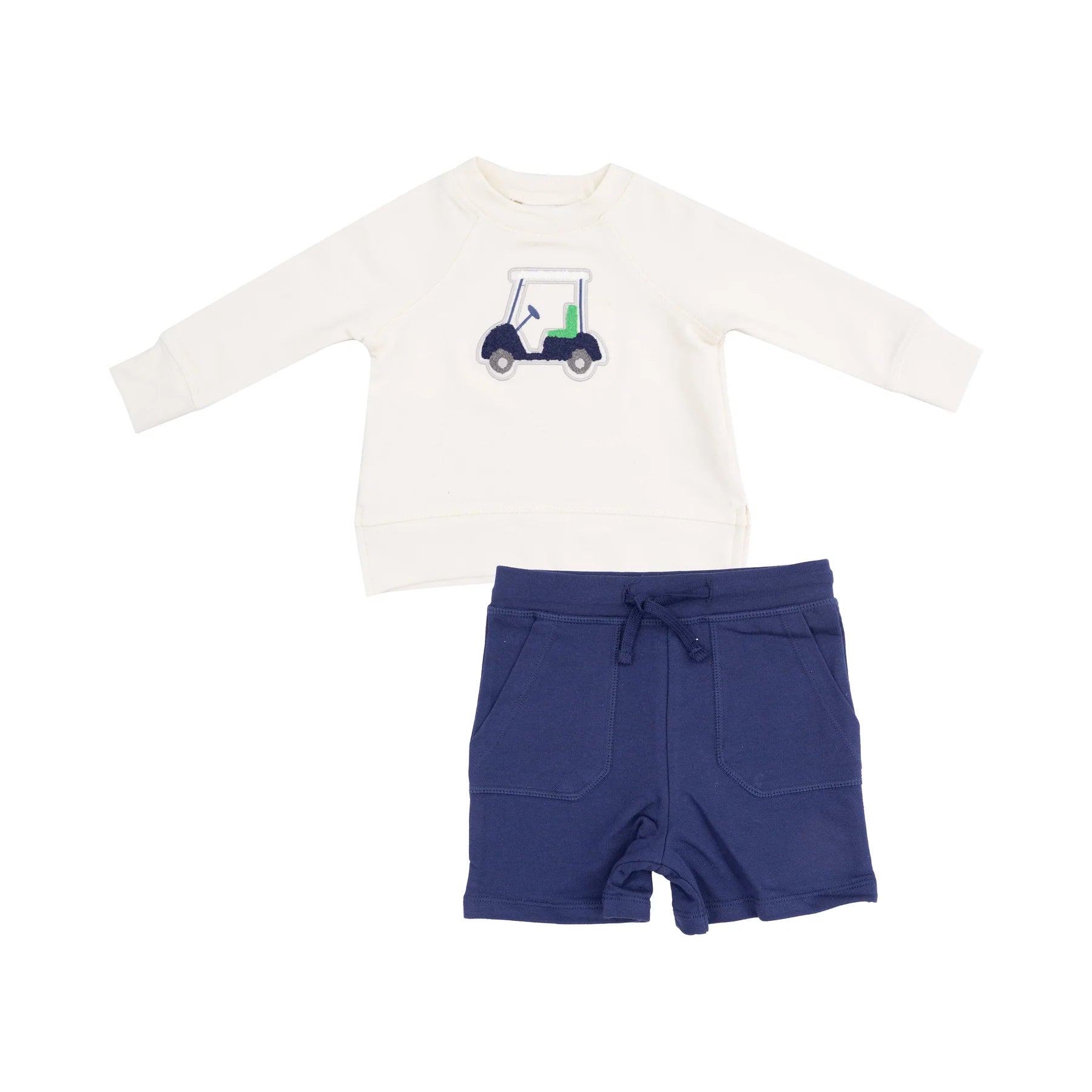 golf cart sweatshirt and shorts
