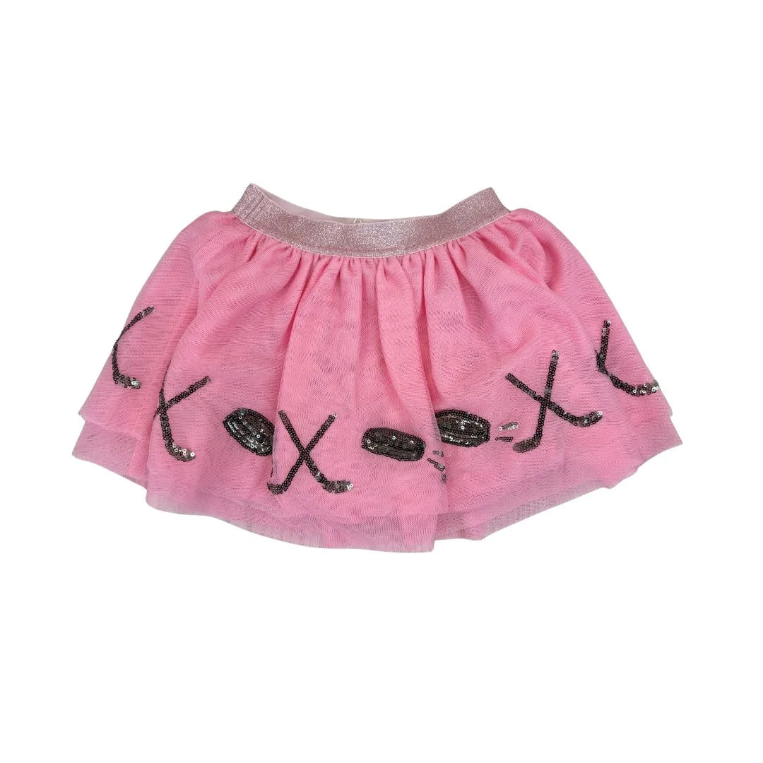 pink tutu with hockey sequin designs