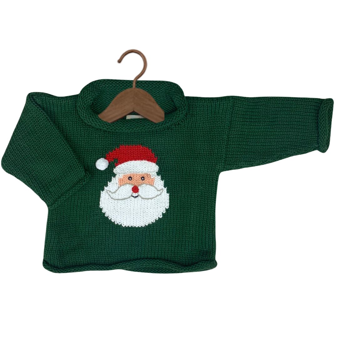 Hunter Green Santa Roll Neck Sweater