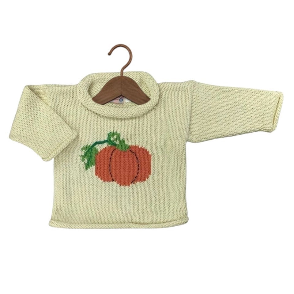 Ivory Pumpkin Roll Neck Sweater