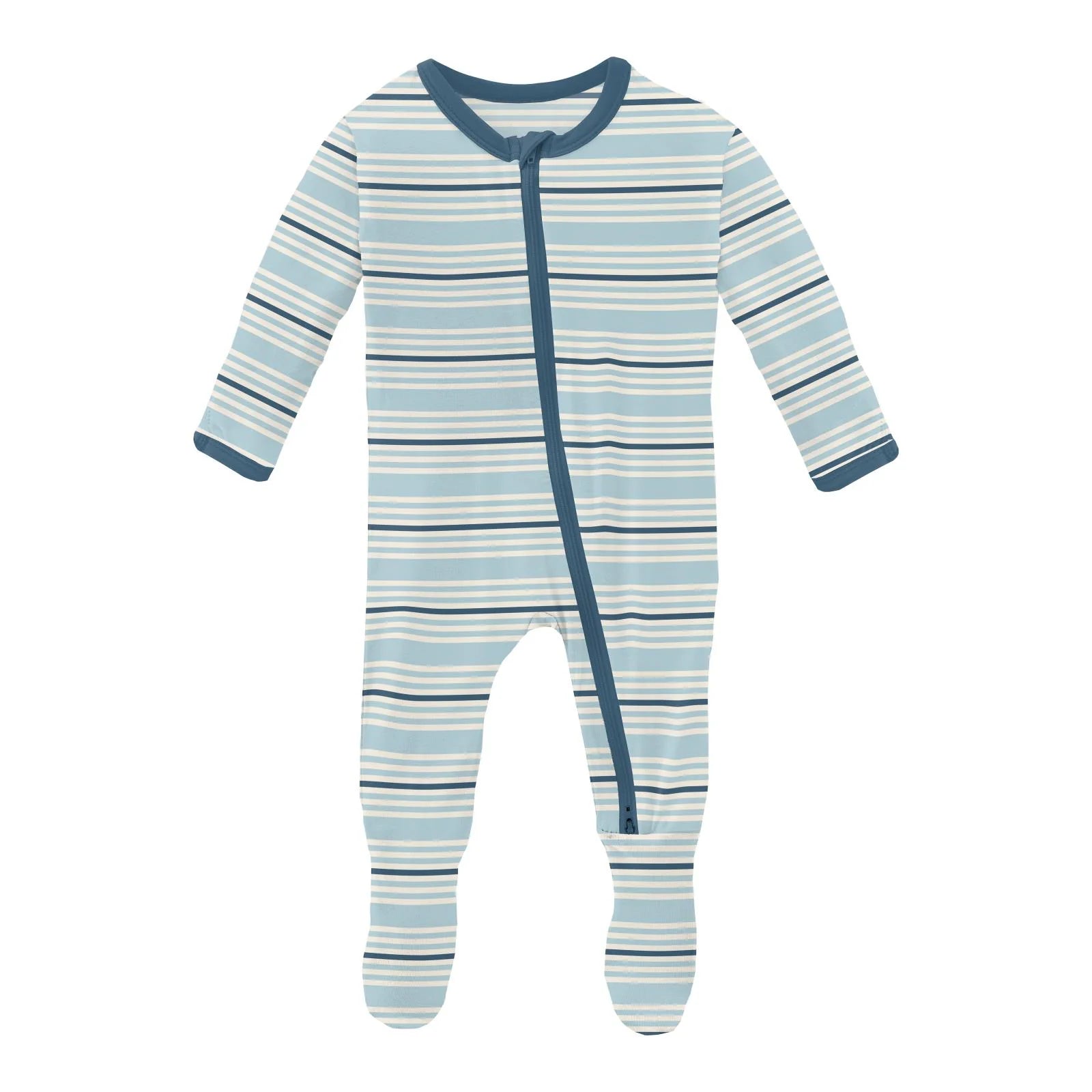 blue striped footie