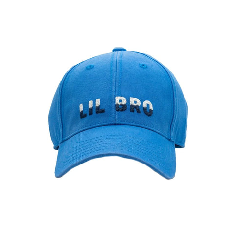 blue baseball hat with "lil bro" embroidered