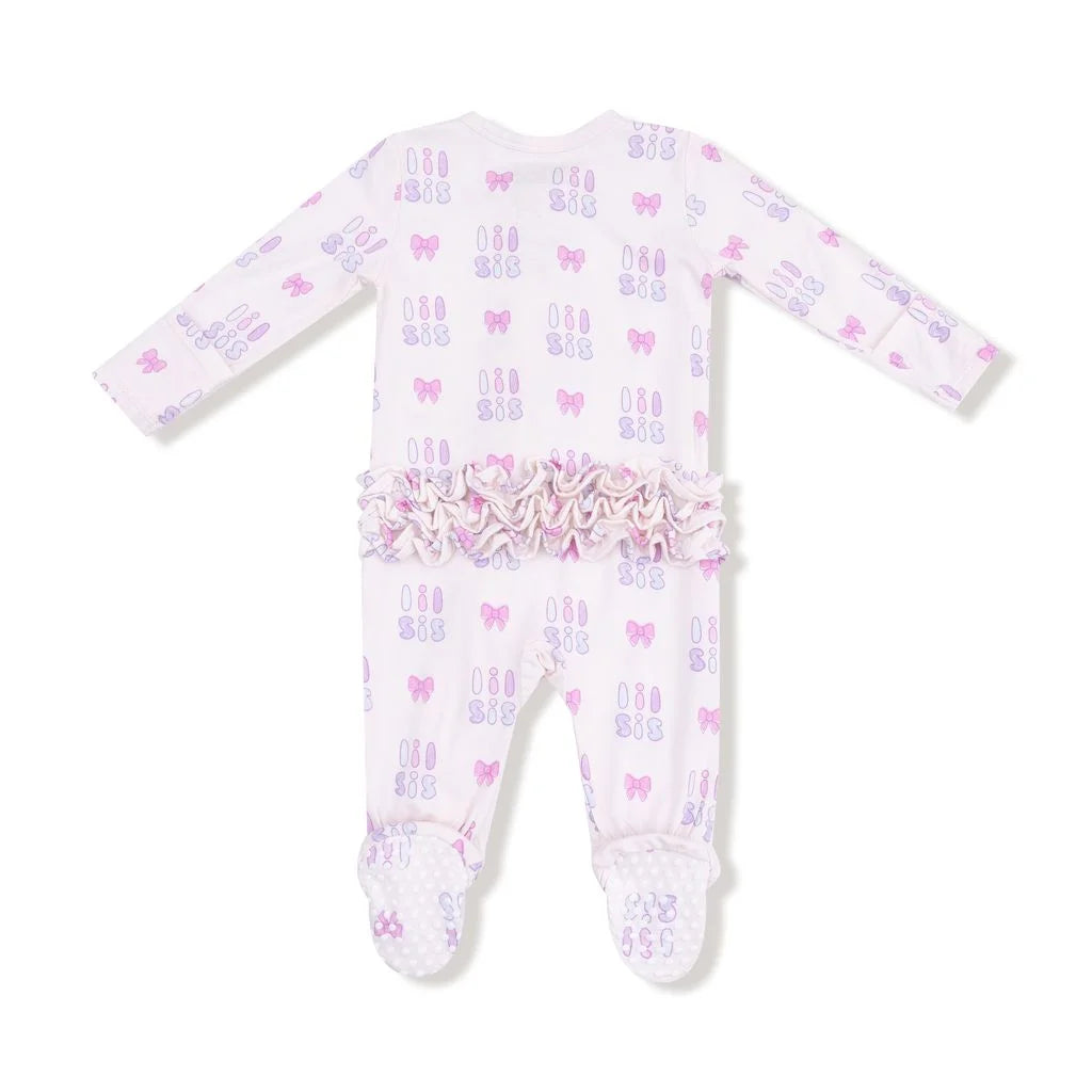 back of footie with ruffles on bum