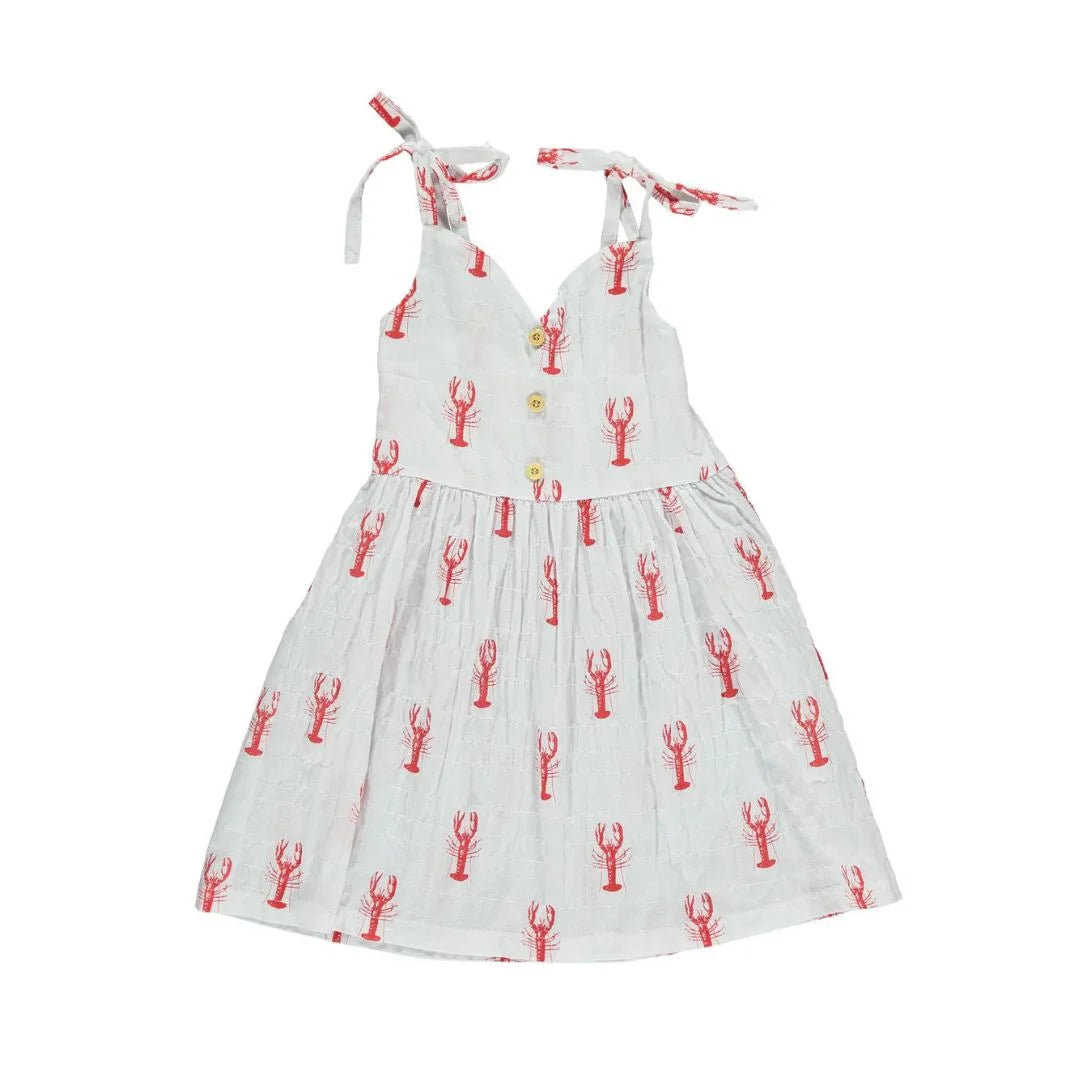 white summer lobster dress