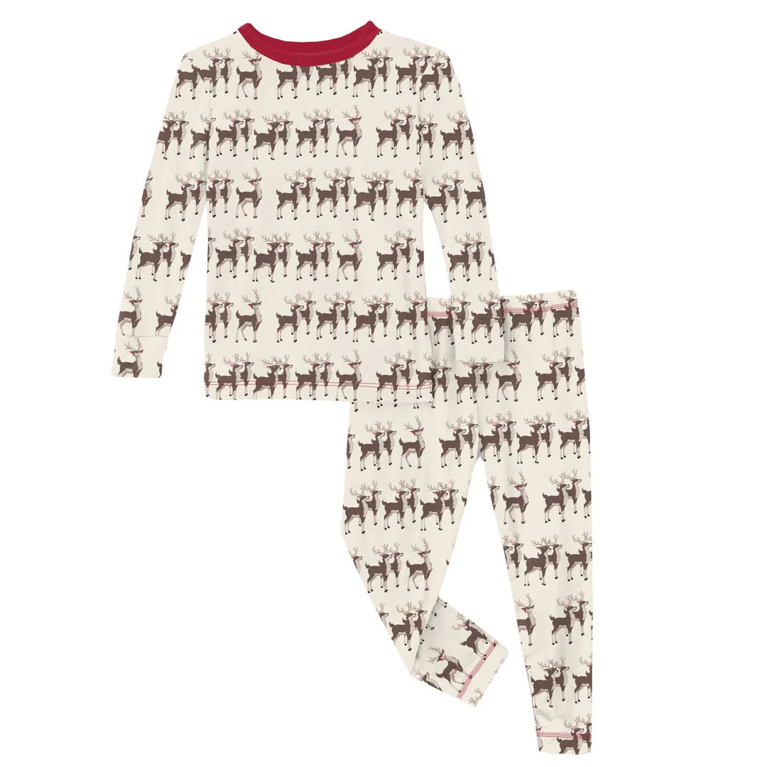 Children s Natural Rudolph Long Sleeve 2pc Pajamas The Red Wagon