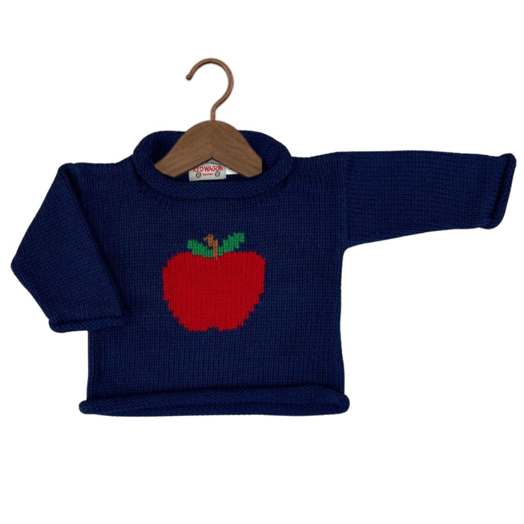 Navy Apple Roll Neck Sweater