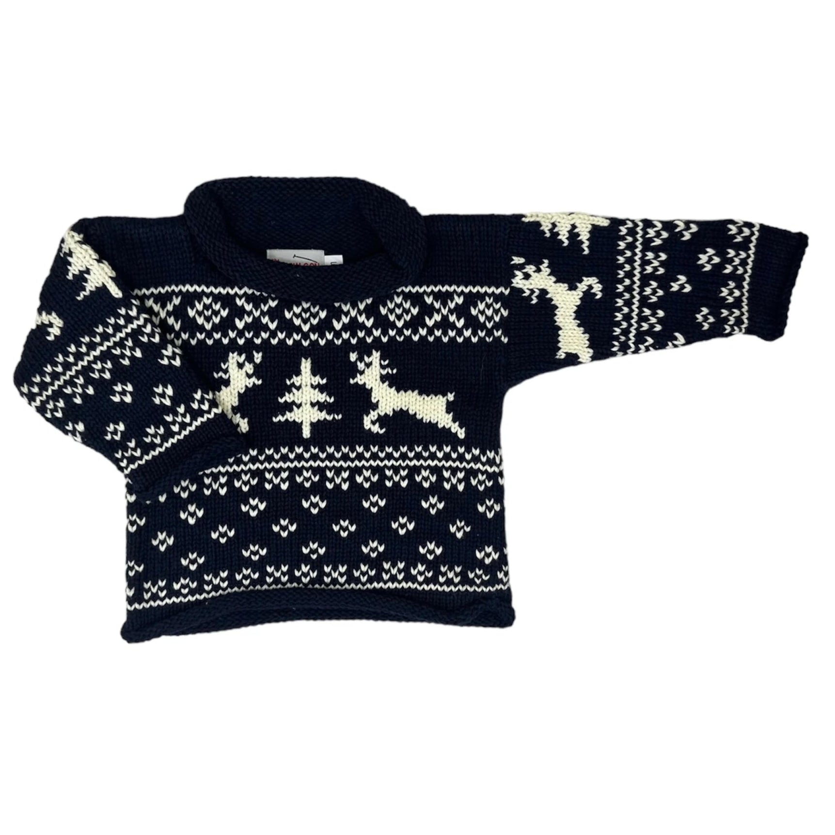 navy reindeer fair isle sweater