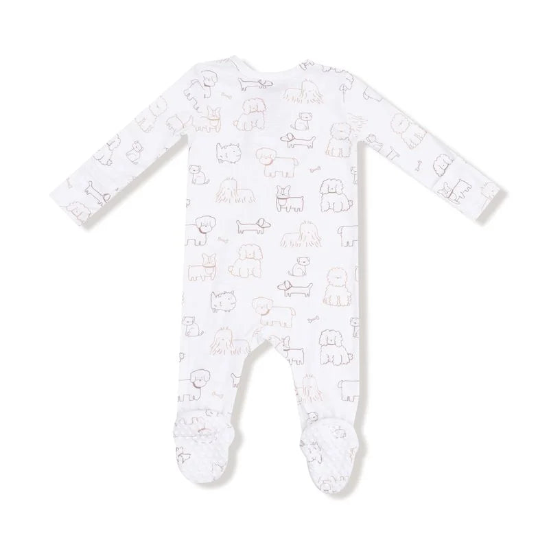 White Neutral Pups 2 Way Zipper Footie