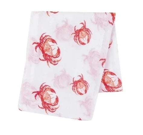 pink crab baby swaddle