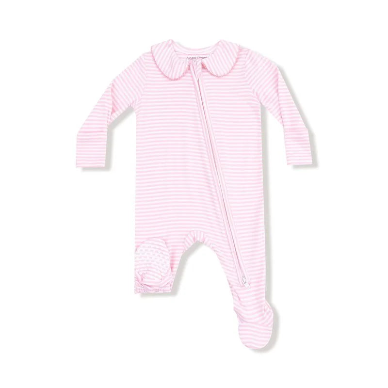 pink striped footie
