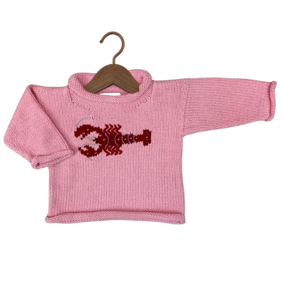 Pull à col roulé rose homard