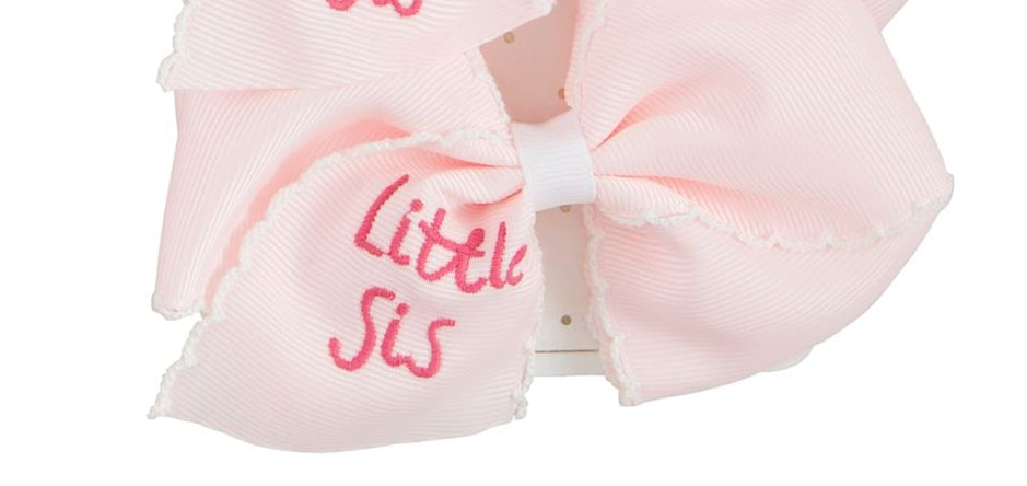 Pink Little Sis Hair Bow Headband