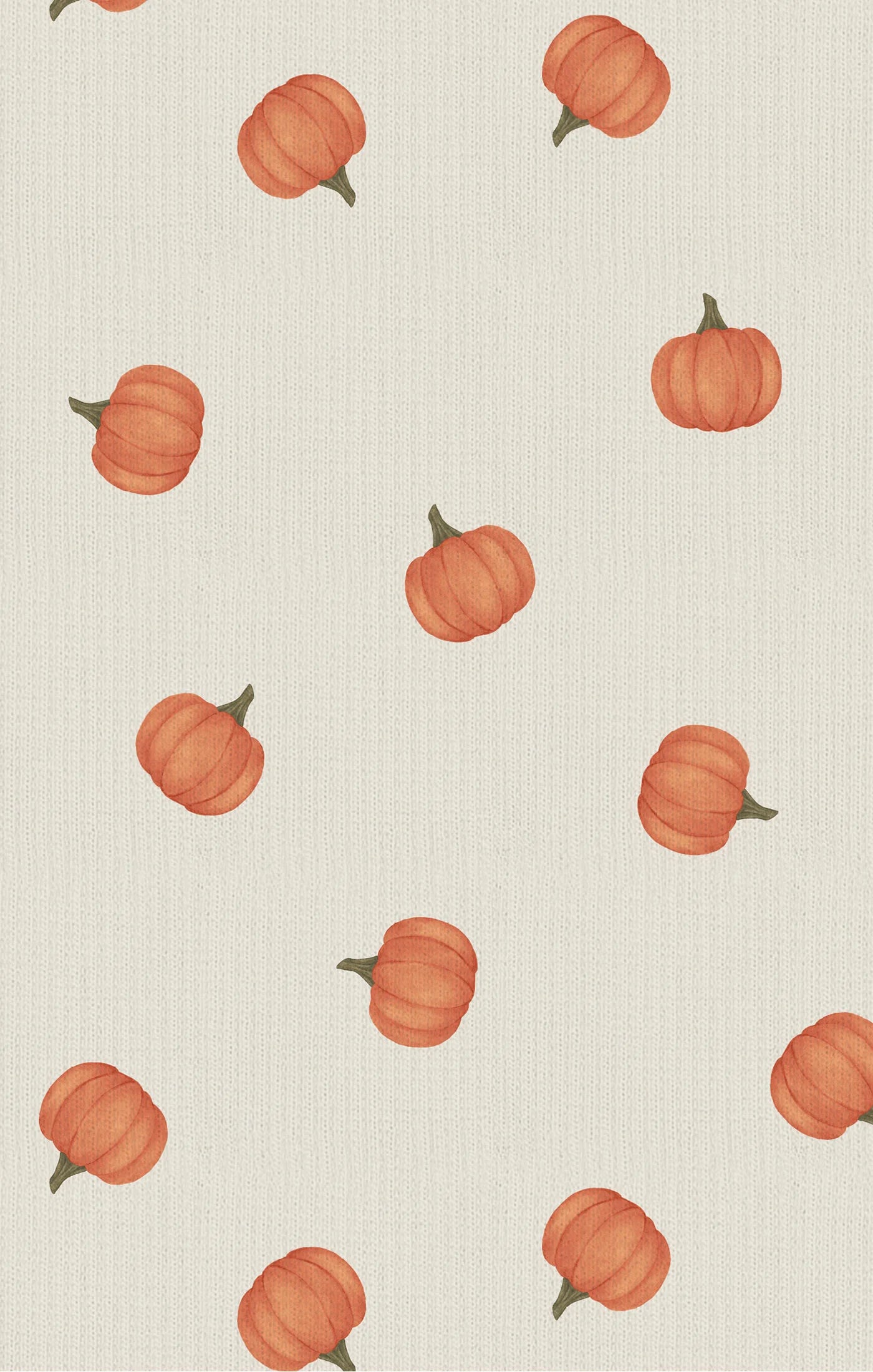 Pattern of pumpkins on a textured beige background
