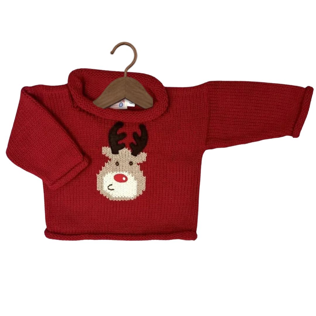 Red Rudolph Roll Neck Sweater