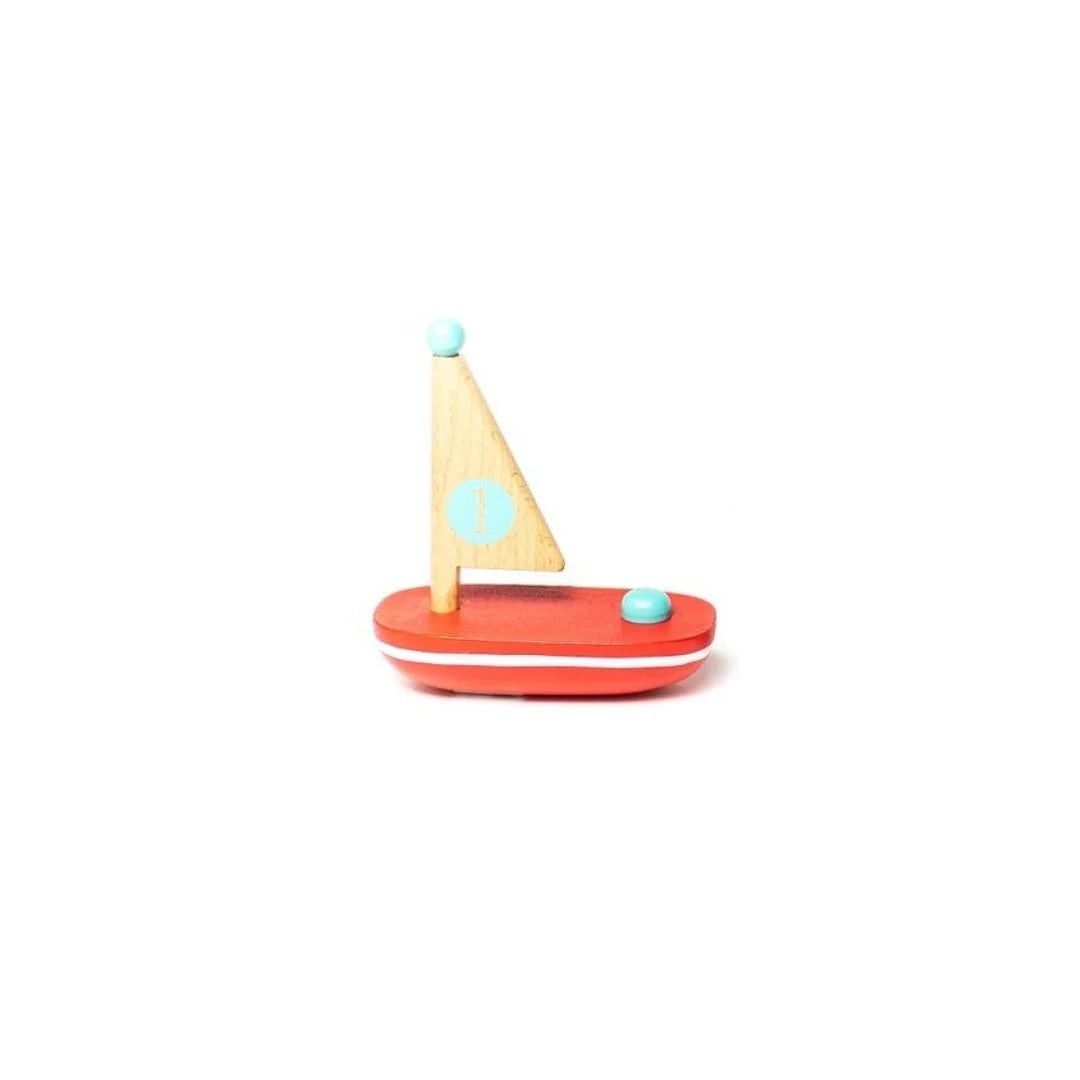 small wooden sailboat bath toy
