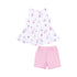 top is white with pink sailboats and solid pink shorts