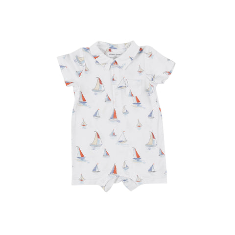 sailboat print all over baby romper