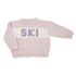 Pink knitted sweater with &