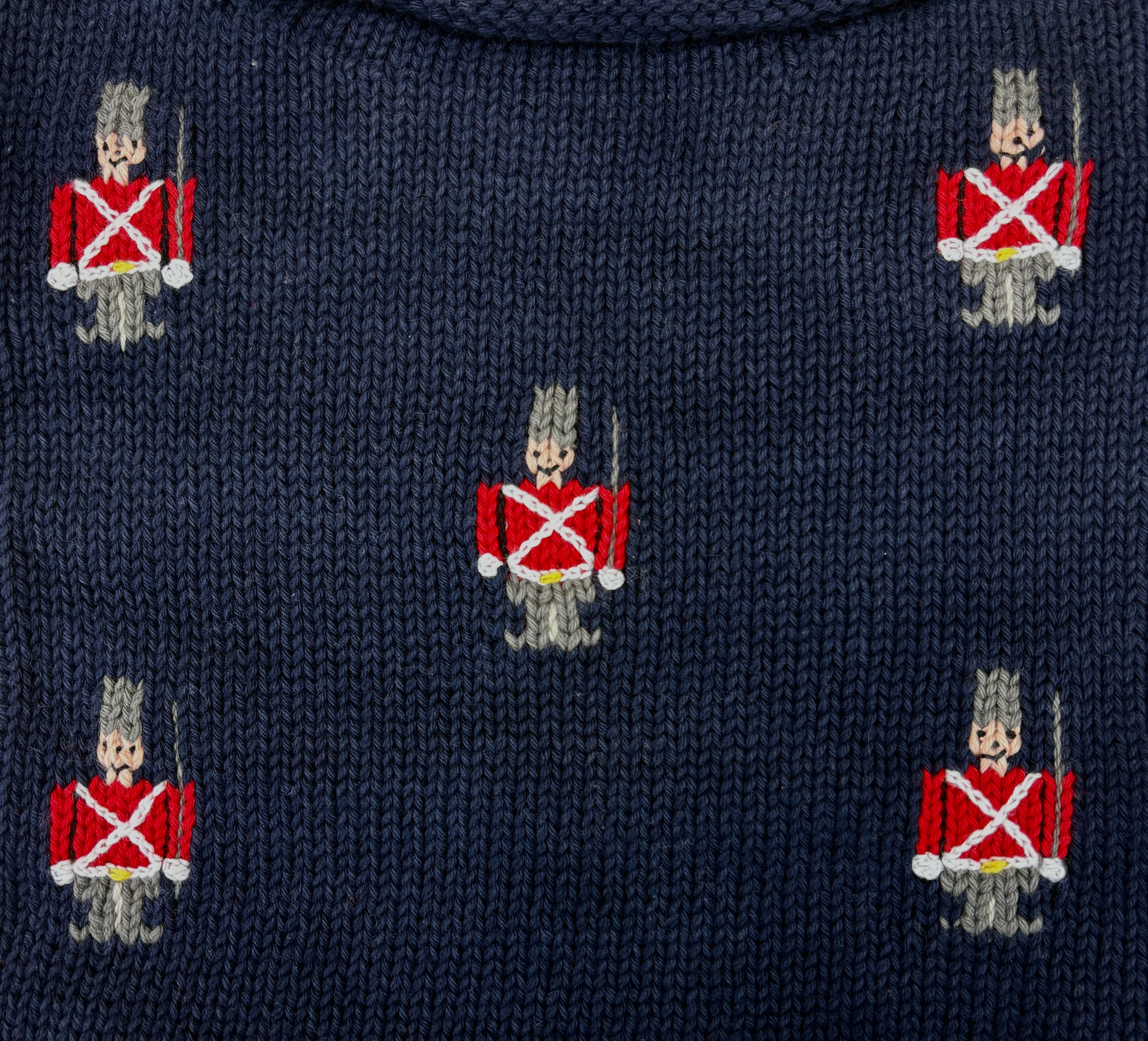 Navy Toy Soldiers Nutcracker Roll Neck Sweater