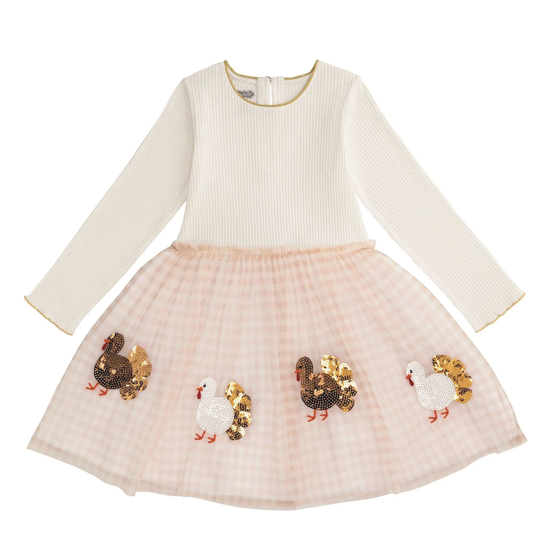 long sleeve dress with tutu skirt with thanksgiving icons
