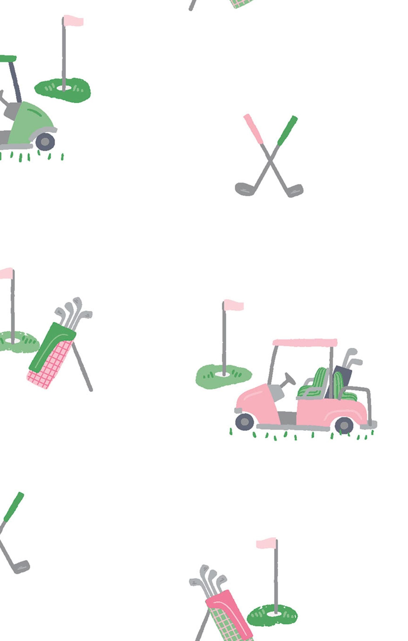 White/Pink Baby Golf Carts Smocked Peter Pan Snap Footie