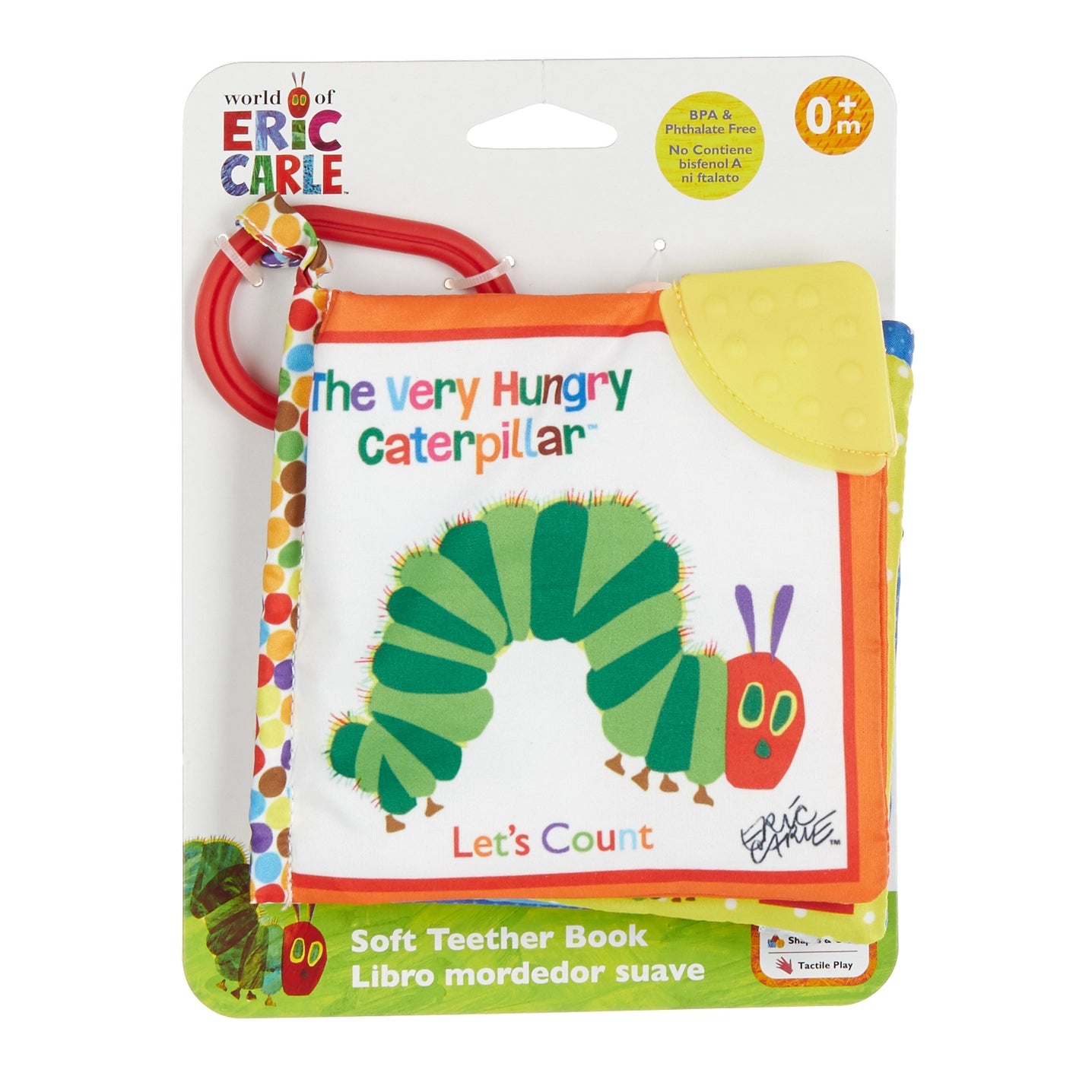 Packaged soft teether book titled &
