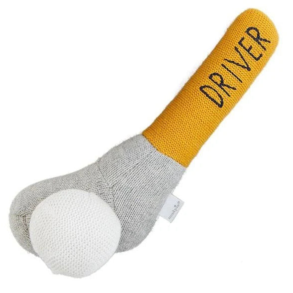 yellow baby golf club rattle