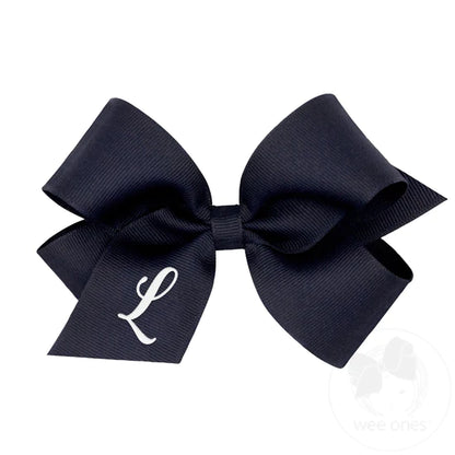 navy bow with letter L