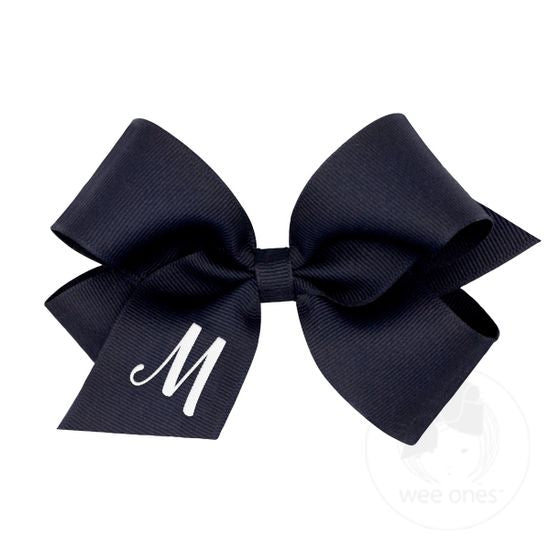navy bow with letter M