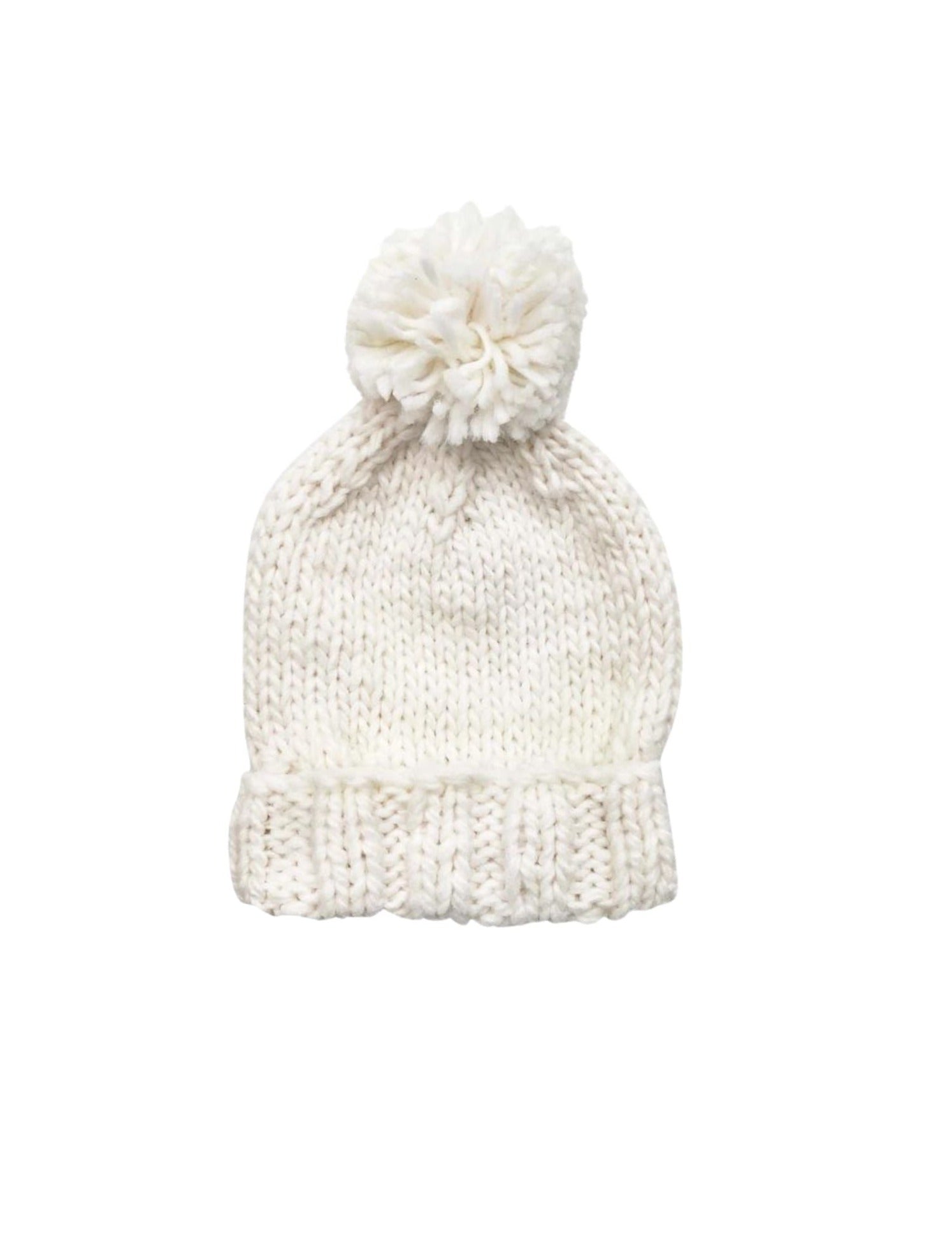 cream pom hat