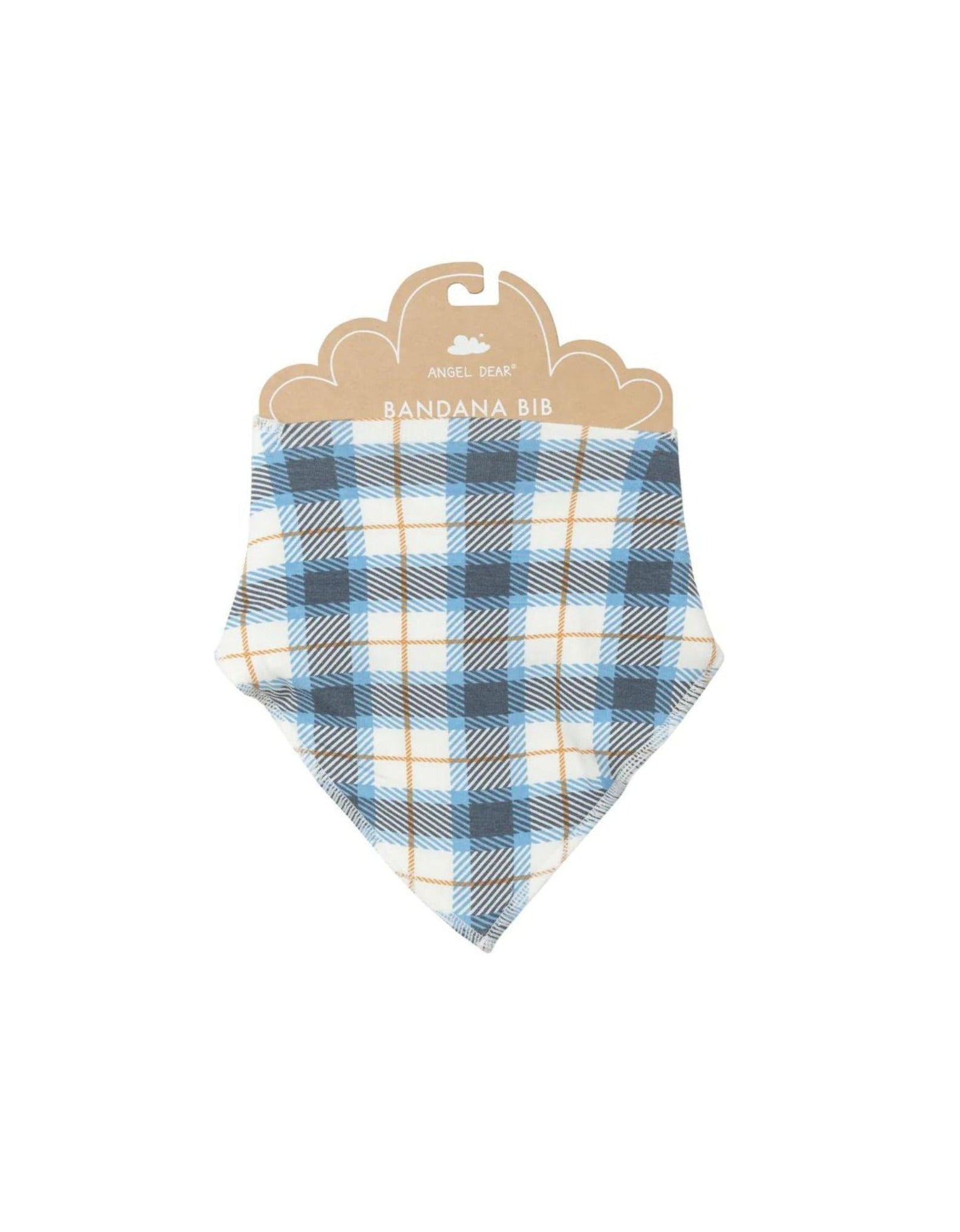 blue and white flannel plaid bandana bib