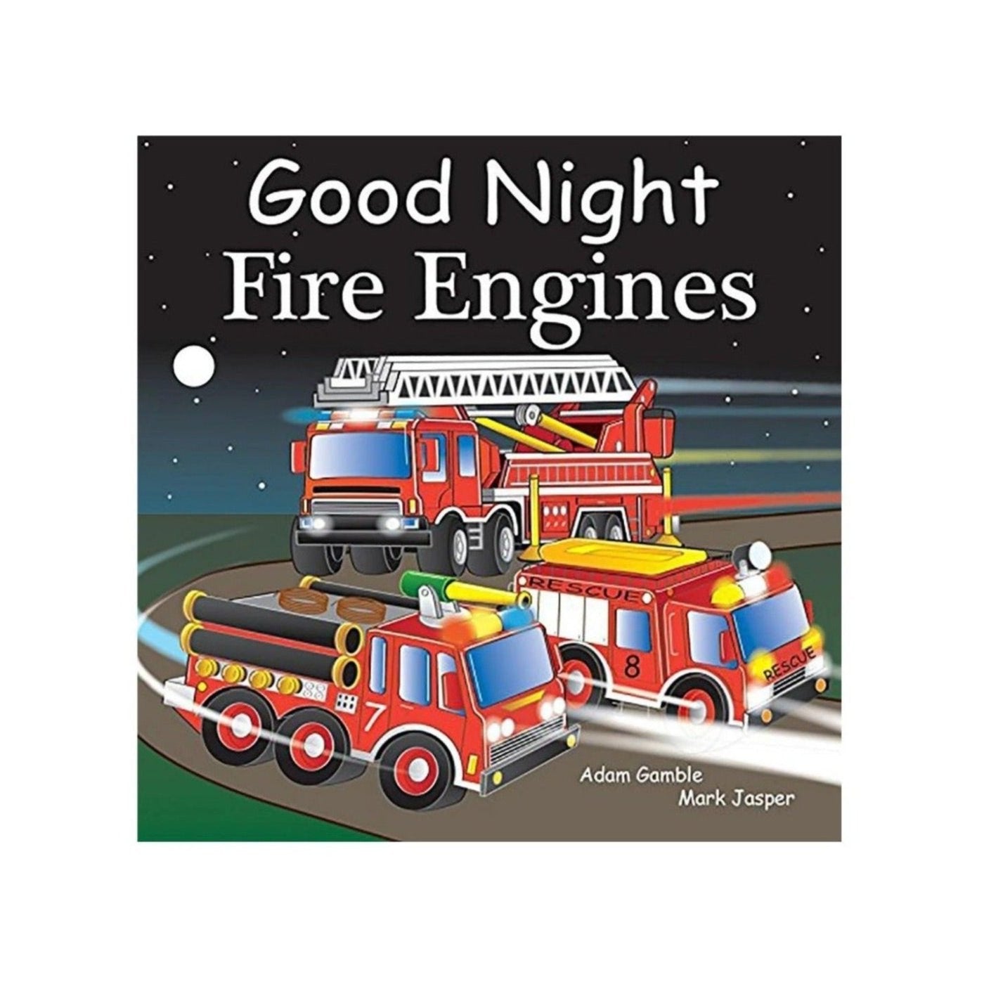 cover with 3 red firetrucks