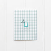 back of card gingham print