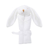 rolled up white bunny
