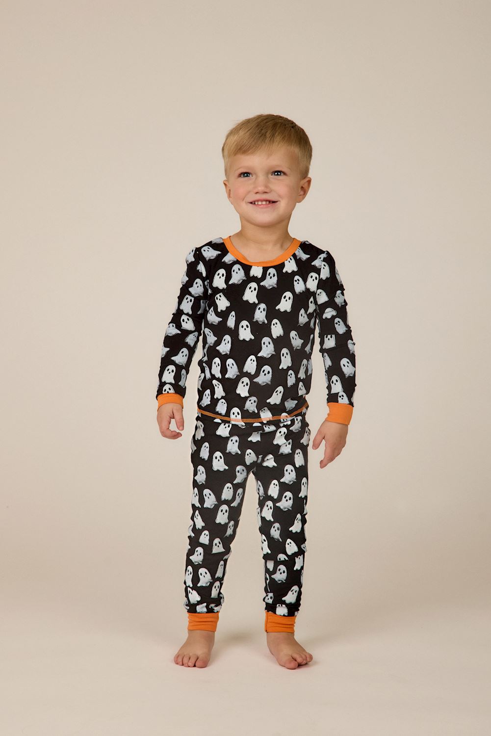 Black Ghost Glow in the Dark Pajamas 2pc Set
