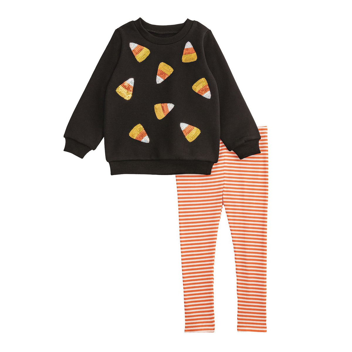 Black/Orange Candy Corn Sweatshirt &amp; Leggings 2pc Set