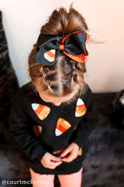 Black/Orange Candy Corn Sweatshirt &amp; Leggings 2pc Set