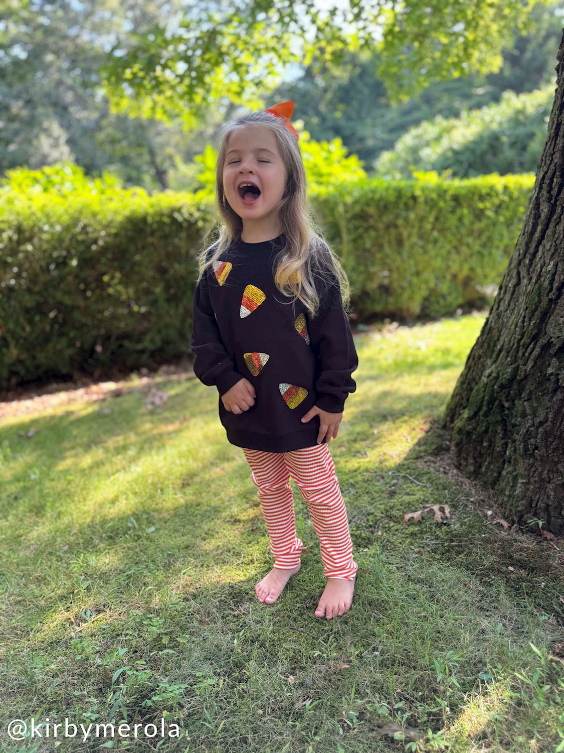 Black/Orange Candy Corn Sweatshirt &amp; Leggings 2pc Set