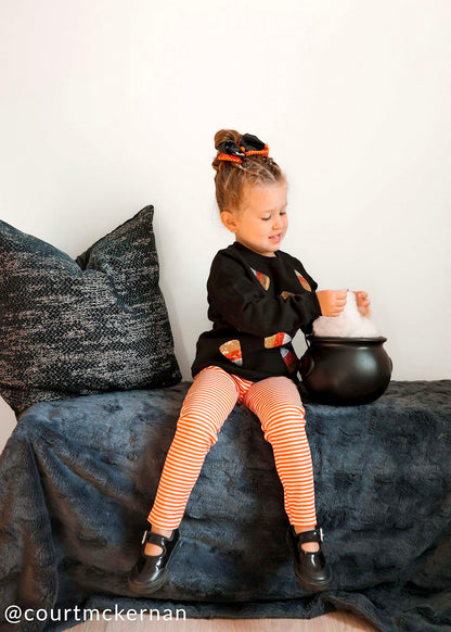 Black/Orange Candy Corn Sweatshirt &amp; Leggings 2pc Set