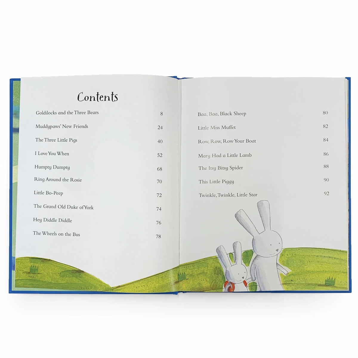 Open book showing a children&