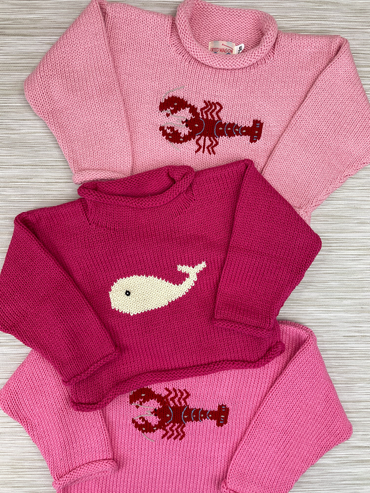 Claver Cream Sweater with Pink Whales main image 1