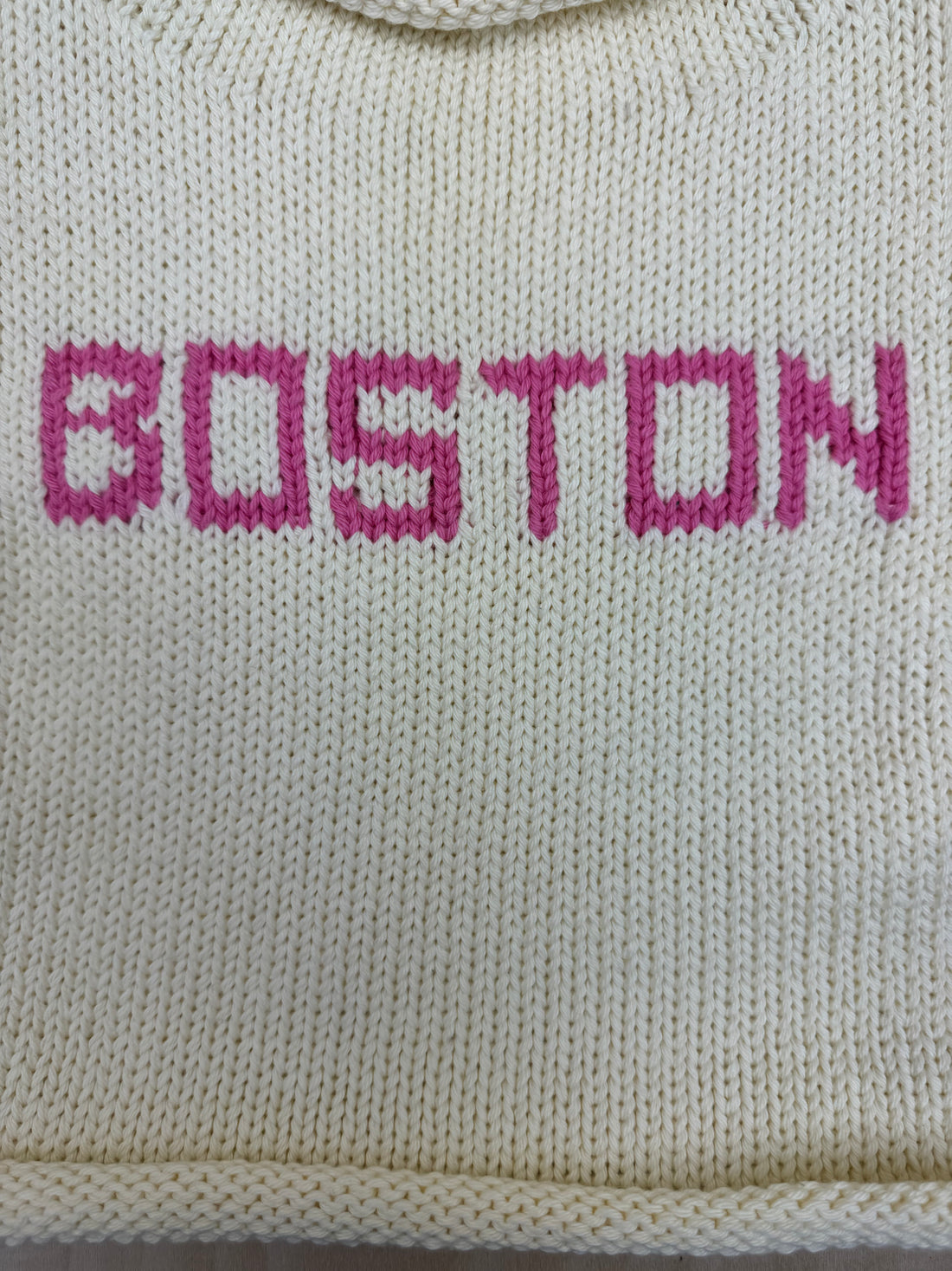 close up of BOSTON